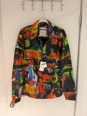 NWT Moschino Couture Multicolour Abstract Paint Jacket